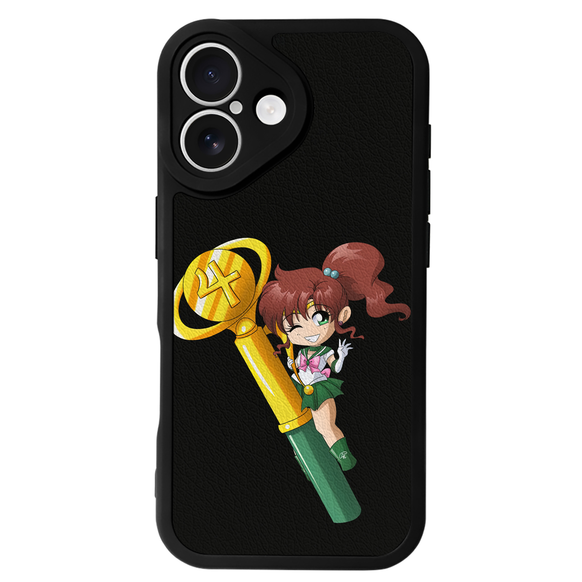 （画像用） 美少女戦士セーラームーン 木野 まこと きの まこと Sailor Moon Kino Makoto （セーラージュピター；Sailor Jupiter） 【iPhone 16シリーズ対応】シリコンスマホケース（レザー調） 材質：シリコン
